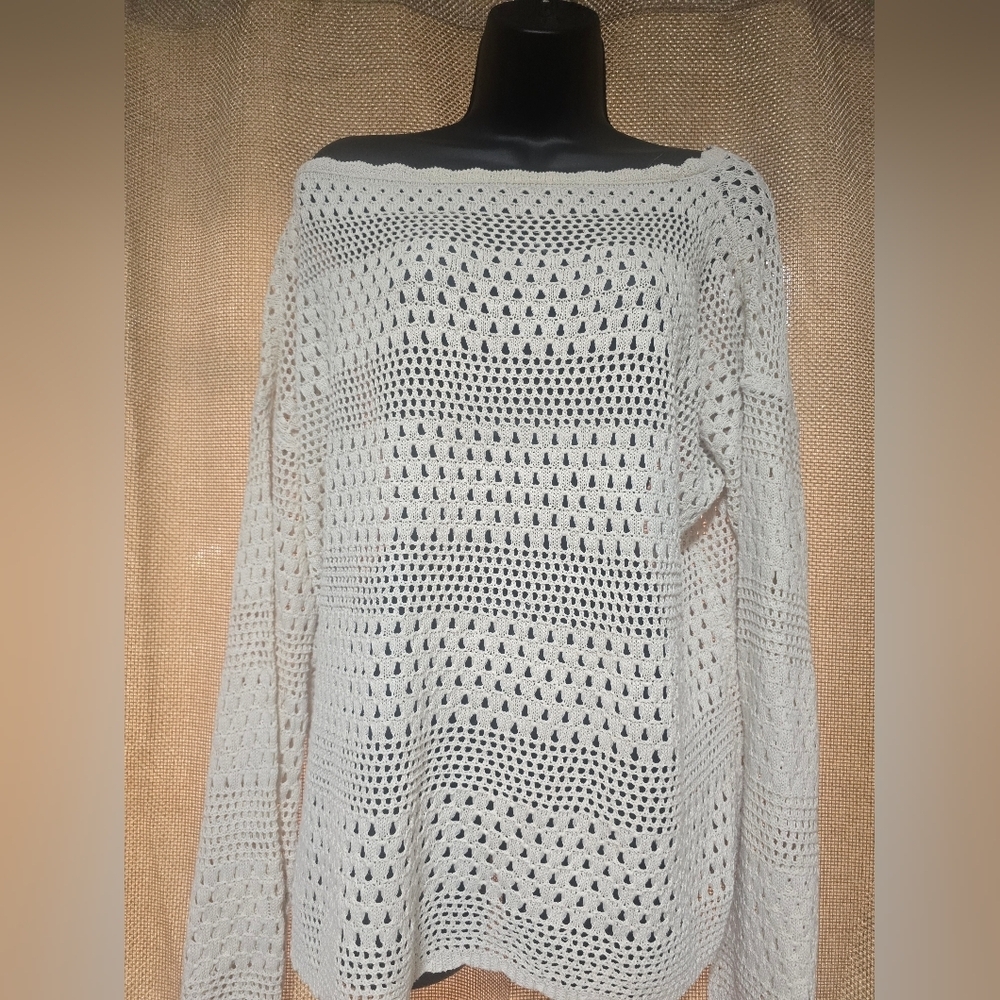 Elegant White Crochet Sweater